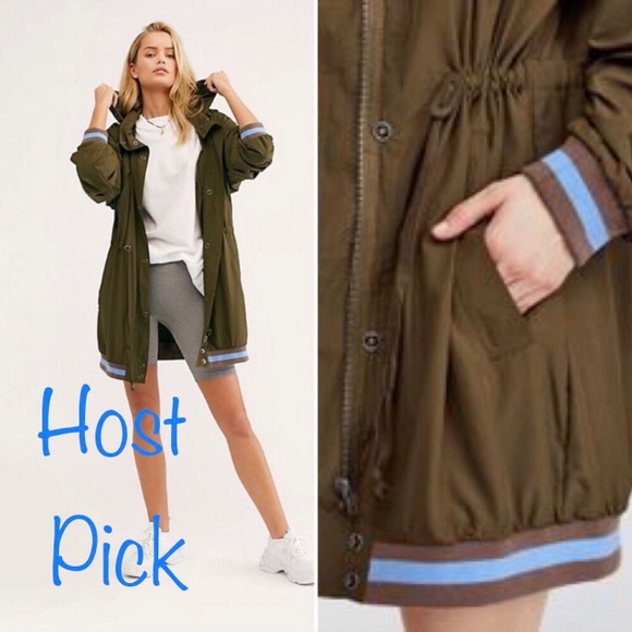 Free People Jackets & Blazers - Free People Wild Sage anorak tie waist jacket